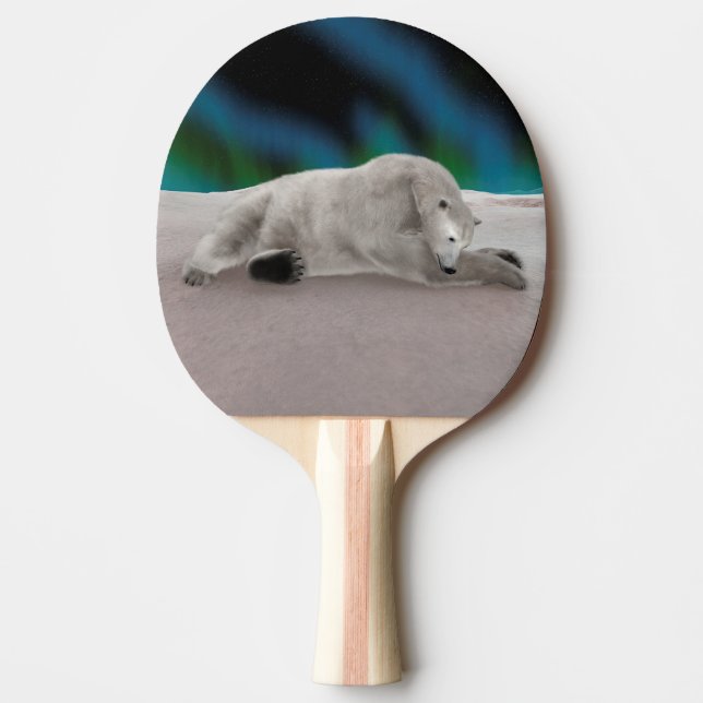 Raquete De Ping Pong Descanso de Urso Polar (Frente)