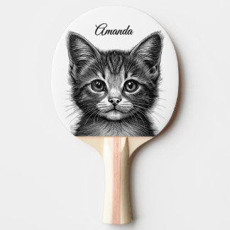 Raquete De Ping Pong Desenho Adorável de Young Cat Personal