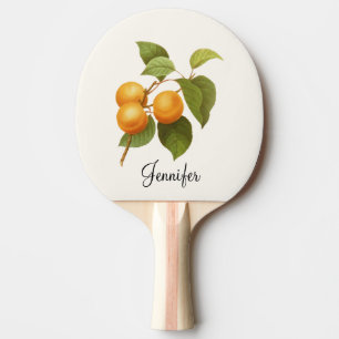 Raquete De Ping Pong Desenho alaranjado da aguarela dos abricós do