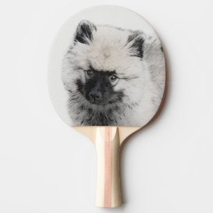 Raquete De Ping Pong Desenho De Cachorro De Keeshond - Arte De Cachorro