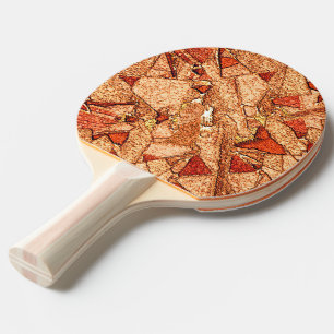 Raquete De Ping Pong Desenho de rocha vulcânica pintado a vermelho lara