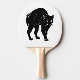Raquete De Ping Pong Desenho de Silhueta Preta de Vento Halloween