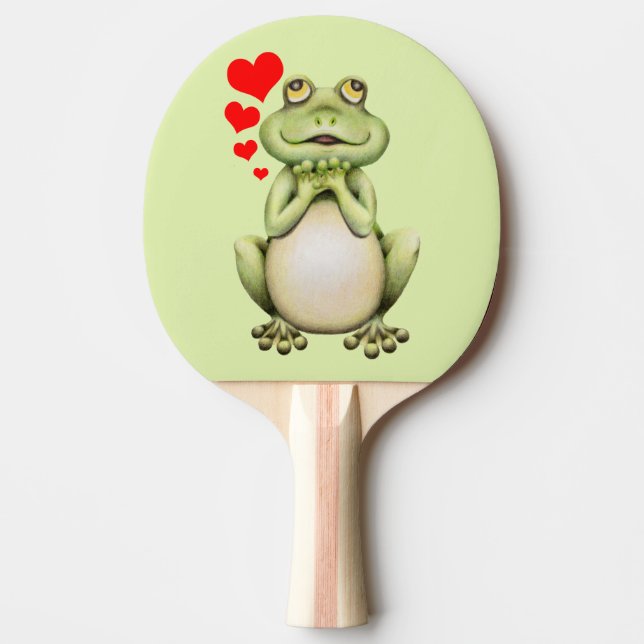 Raquete De Ping Pong Desenho do Amor sapo (Frente)