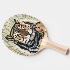 Raquete De Ping Pong Desenho do Lápis de Cores de Arte Tiger