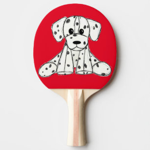 Raquete De Ping Pong Desenho simples de um cão dalmata de pelúcia em pr