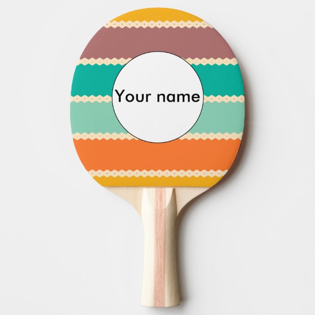 Raquete De Ping Pong Design abstrato de linhas Rhombus (Frente)