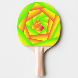 Raquete De Ping Pong Design Abstrato do Ombro Amarelo Laranja Verde Cit
