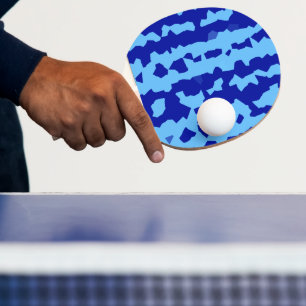Raquete De Ping Pong Design Abstrato Irregular Azul Ciano