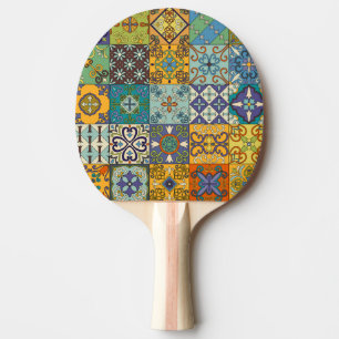 Raquete De Ping Pong Design Azulejo de Talavera Português