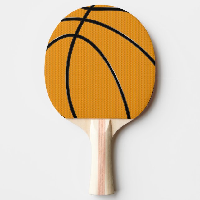 Raquete De Ping Pong Design de basquete em laranja e preto (Frente)