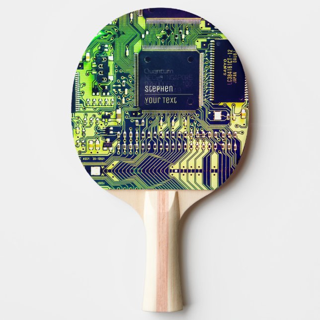 Raquete De Ping Pong Design de Circuito Impresso Moderno - Adicionar No (Frente)