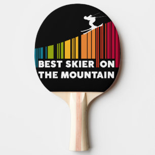 Raquete De Ping Pong Design de Código de Barras legal Melhor Esquiador