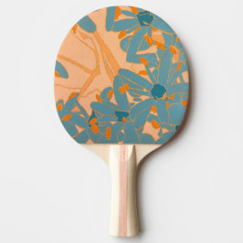 Raquete De Ping Pong Design de Folha Contemporâneo Pêssego