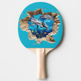 Raquete De Ping Pong Design de golfinho personalizado - Presente para c