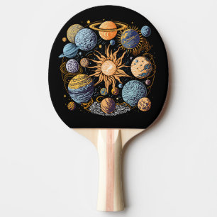 Raquete De Ping Pong Design de Gráfico do Sistema Solar