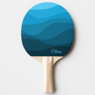 Raquete De Ping Pong Design de ondas retrógradas de mar azul
