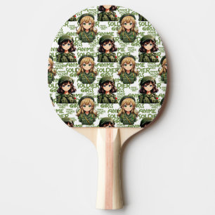Raquete De Ping Pong Design de Padrão de Meninas Soldier Animes