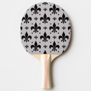 Raquete De Ping Pong Design de Padrão Fleur-de-lis - Fundo da cinza