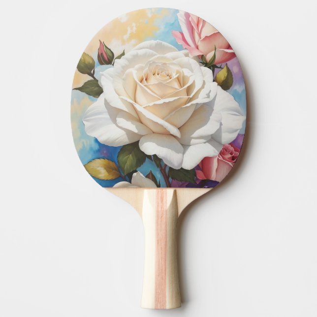 Raquete De Ping Pong Design de pintura Rose Bouquet (Frente)