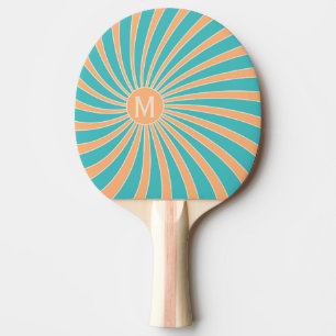 Raquete De Ping Pong Design de rotura solar do estilo Pêssego e Turques