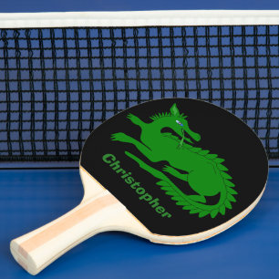 Raquete De Ping Pong Design do Dragão Verde