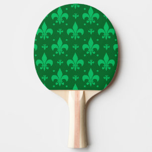 Raquete De Ping Pong Design do padrão Fleur-de-lis verde