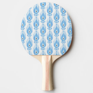 Raquete De Ping Pong Design do padrão Ikat branco azul