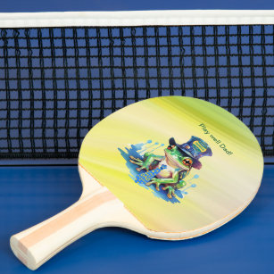 Raquete De Ping Pong design superior do Sapo "Hoppy" e do Dia de os pai