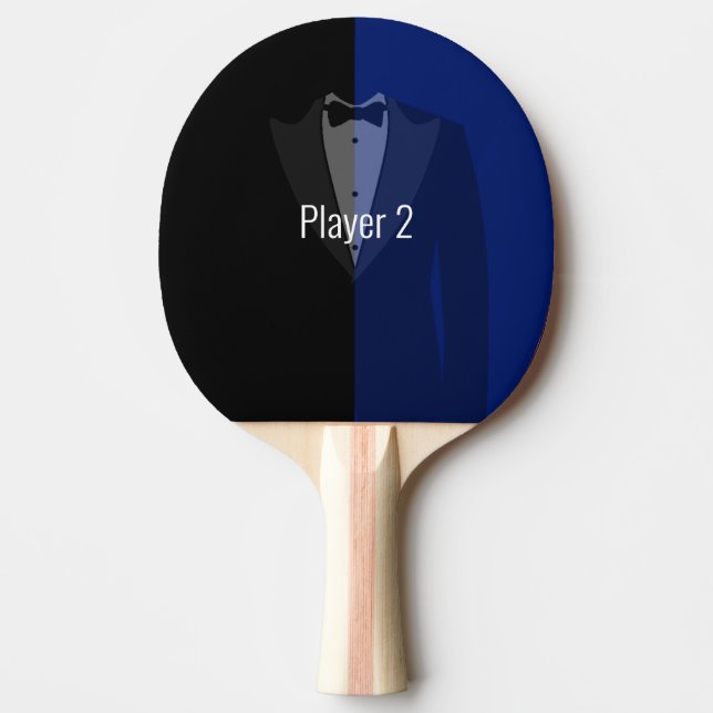 Raquete De Ping Pong Despedida de solteiro azul/preto (Frente)