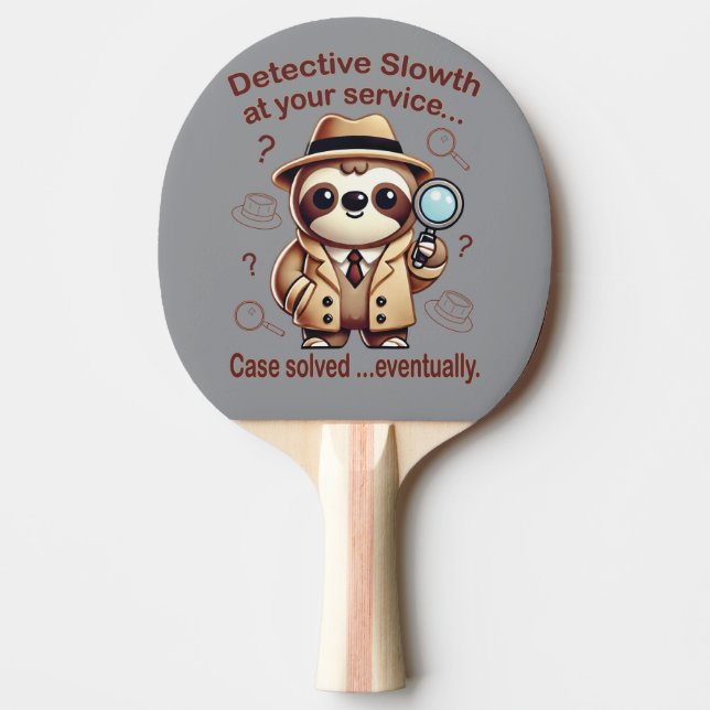 Raquete De Ping Pong "Detetive Sloth" Sloth Private Eye (Frente)
