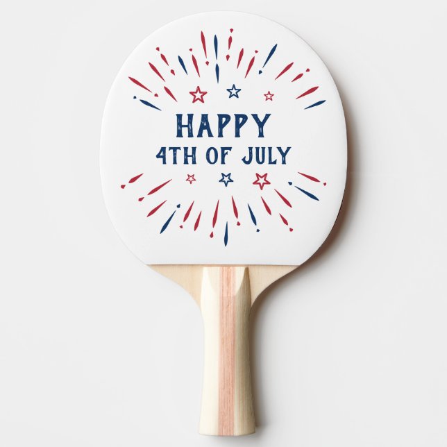 Raquete De Ping Pong Dia da Independência 4 de julho Patriótico America (Frente)
