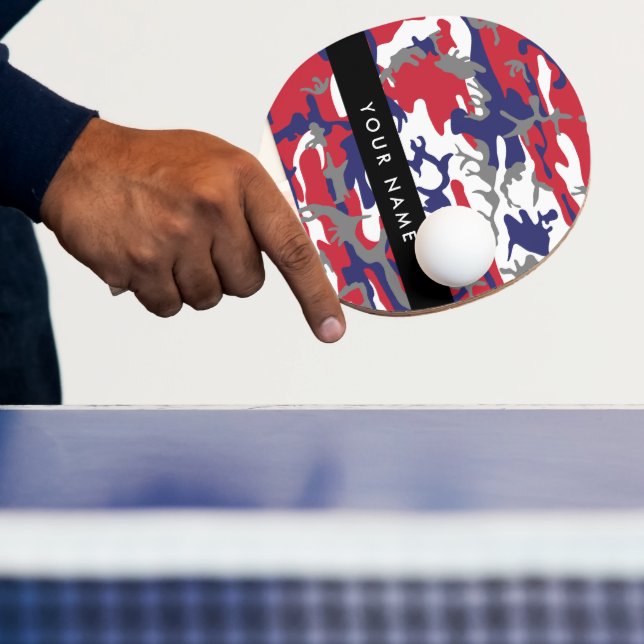 Raquete De Ping Pong Dia da Independência Camuflagem Seu nome Personali (Insitu)