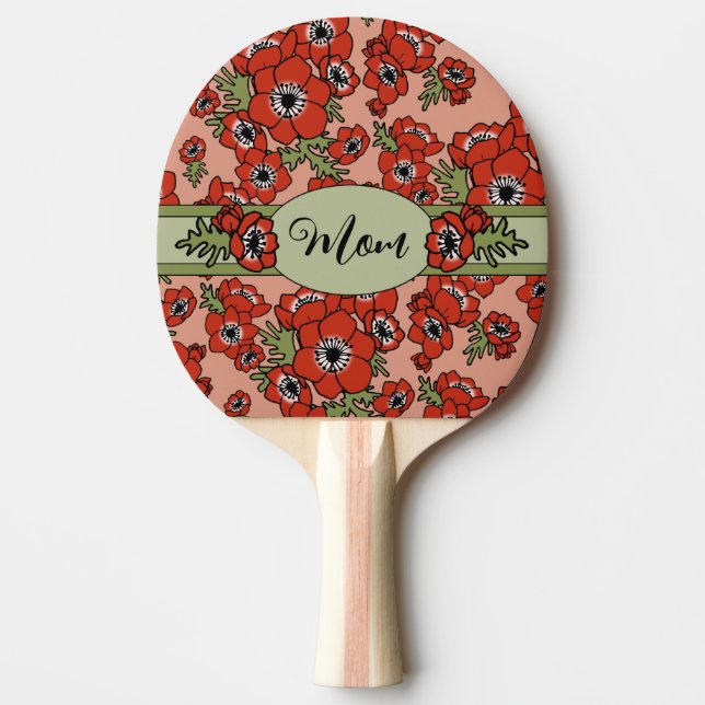 Raquete De Ping Pong Dia de as mães Personalizado (Frente)