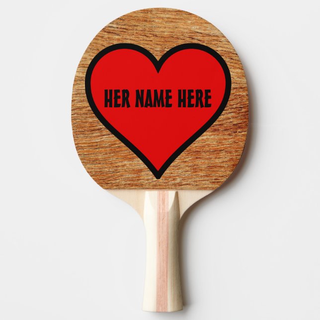 RAQUETE DE PING PONG DIA DE OS NAMORADOS PERSONALIZADO PADDLE PARA A MU (Frente)