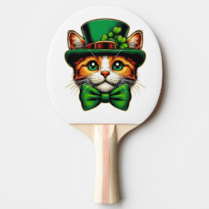 Raquete De Ping Pong Dia de São Patrício, gato/gatinho