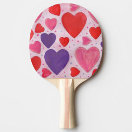 Raquete De Ping Pong Dias de os namorados Corações Cor-de-Rosa Vermelho