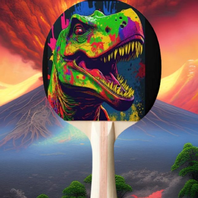 Raquete De Ping Pong Dinossaur T Rex feliz (Bring your dream party to life with our selection of quality Dinosaur themed party supplies)