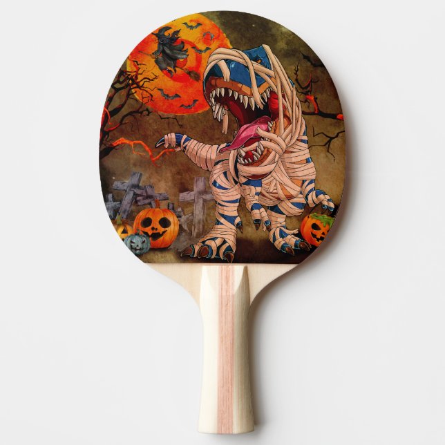 Raquete De Ping Pong Dinossauro T Rex Halloween (Frente)