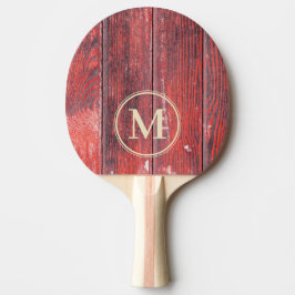 Raquete De Ping Pong Distressed Barn Boards Monogram
