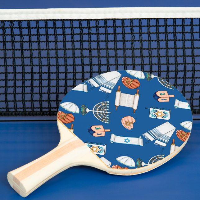 Raquete de Ping Pong Divertida do Hanukkah (Insitu)