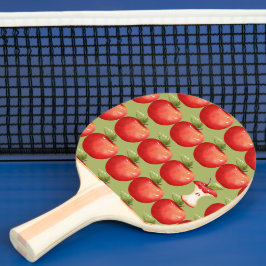 Raquete De Ping Pong Divertido com a Fruta Maçã Vermelha
