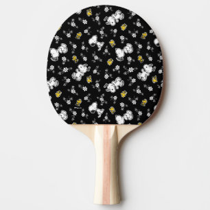 Raquete De Ping Pong Divertimento e flores do Snoopy & Woodstock