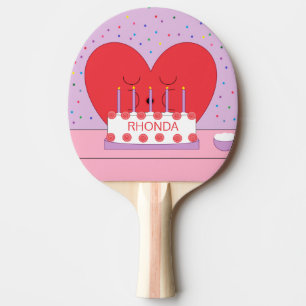 Raquete De Ping Pong Do meu coração para o seu - Lavanda e rosa: