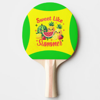 Raquete De Ping Pong Doce Como Verão Estampa Colorida de Frutas Kawaii
