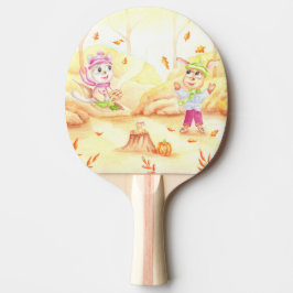 Raquete De Ping Pong Doce passeio de outono na floresta