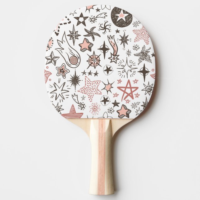 Raquete De Ping Pong Dodles Cósmicos: Estrelas e Cometas (Frente)