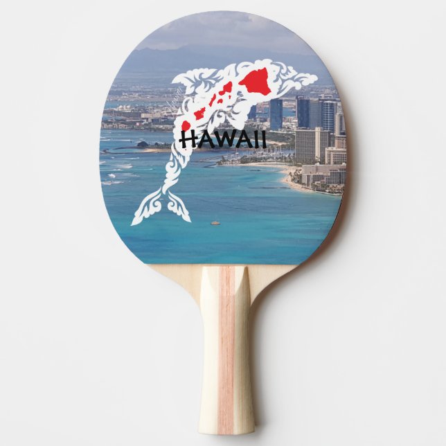 Raquete De Ping Pong Dolphin Waikiki Ilhas Hawaii (Frente)
