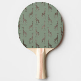 Raquete De Ping Pong Dourada Girafa Dourada em Sage Green