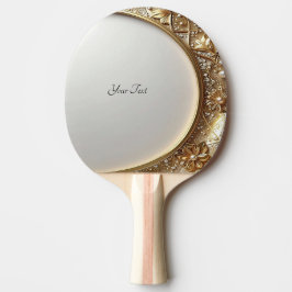 Raquete de Ping Pong Dourada Ornamentada
