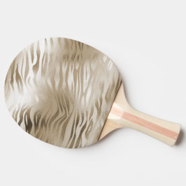 Raquete De Ping Pong Dourada Zebra e Leopard Animal Print Omble